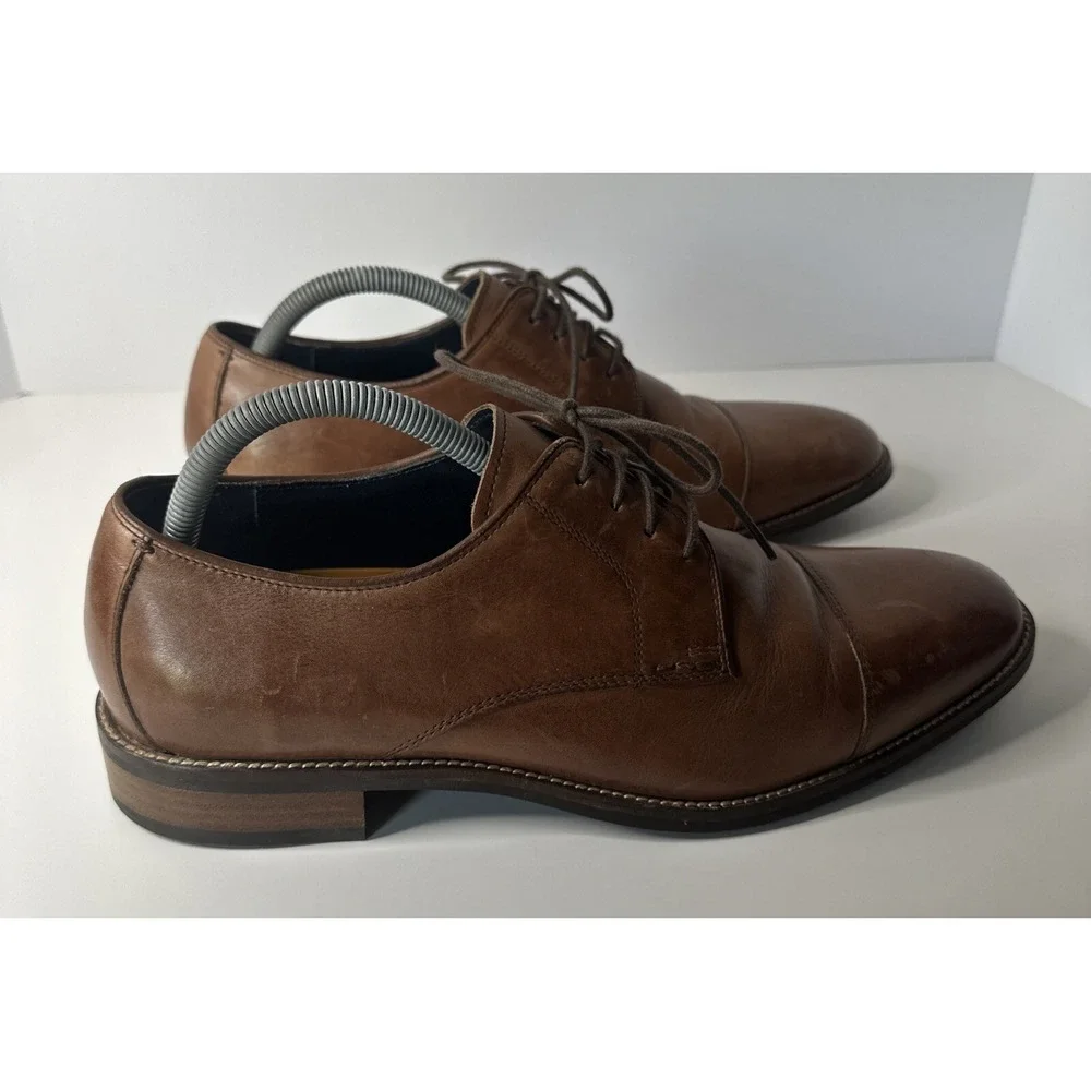 Cole Haan C11632 Men's Lenox Hill Cap Oxford British Tan Leather Dress Shoes 10W
